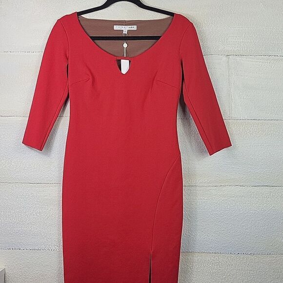 Trina Turk red shapewear polyurethane type dress. Size 2 - Picture 1 of 10